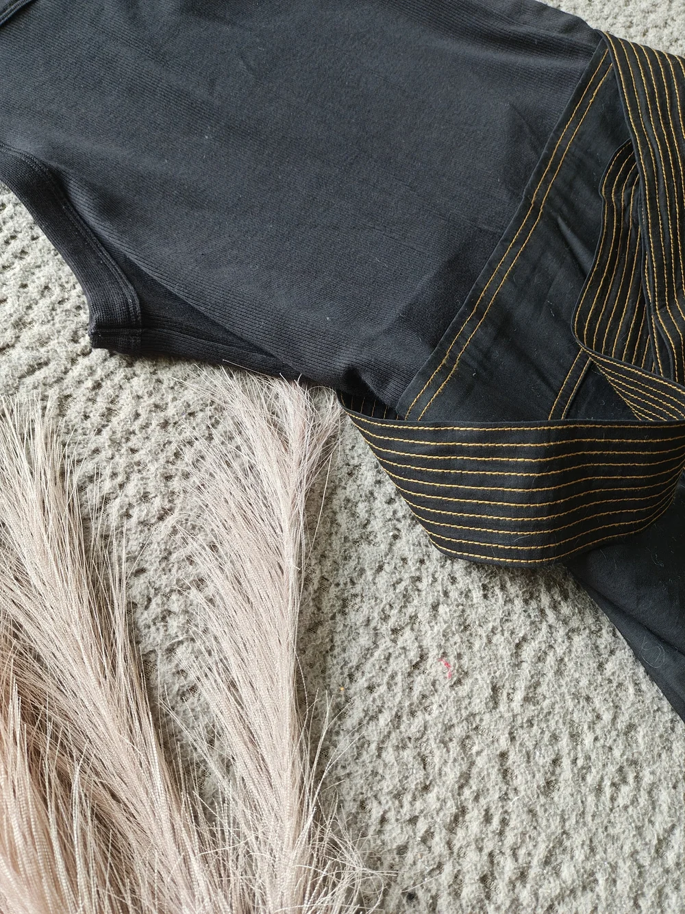 Black Midi Skirt with Contrasting Stitch Detail